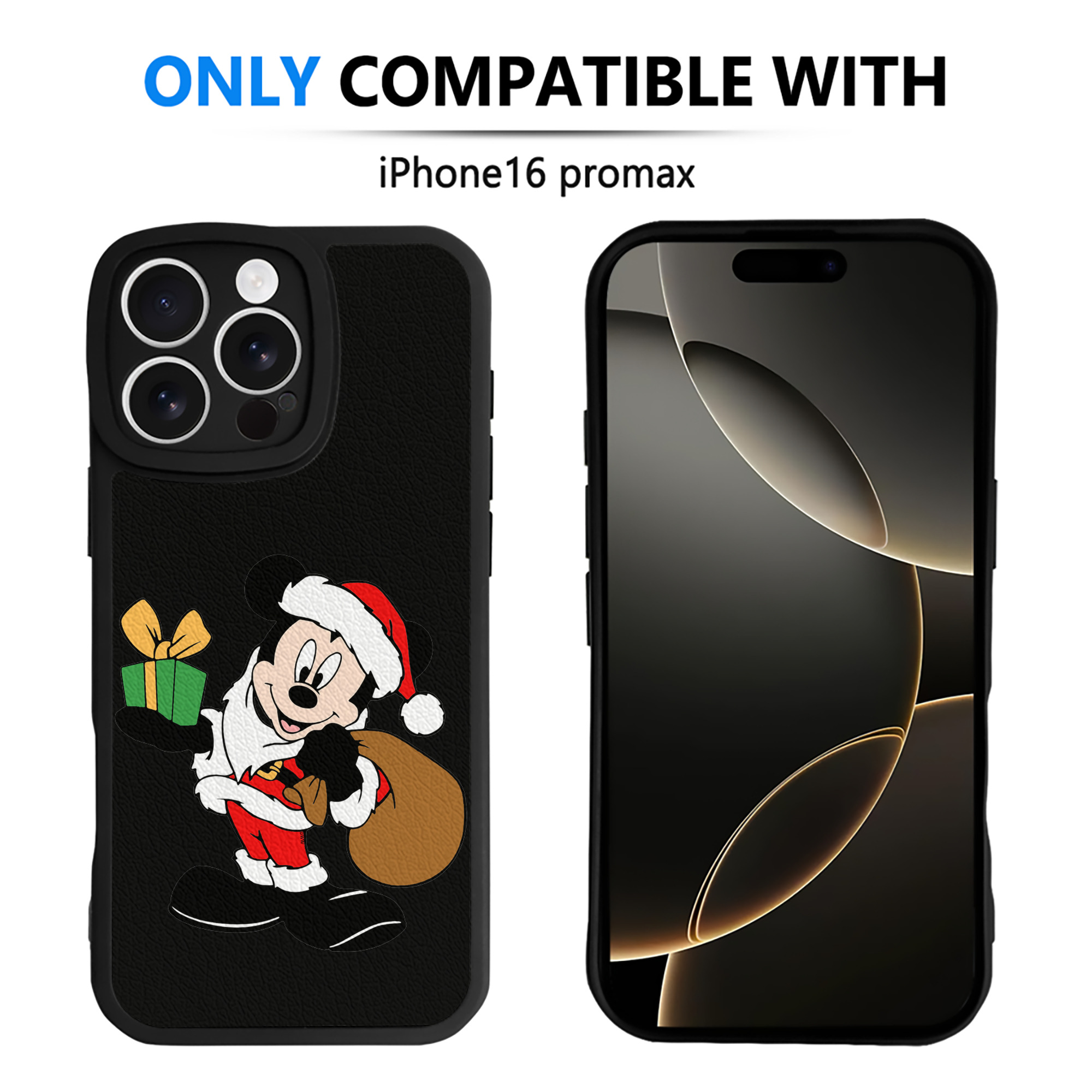 （画像用） ミッキーマウス Mickey Mouse 【iPhone 16シリーズ対応】シリコンスマホケース（レザー調） 材質：シリコン